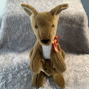 Corroboree Australia Kangaroo Plush Toy With Joey In Pouch Soft Stuffed Animal